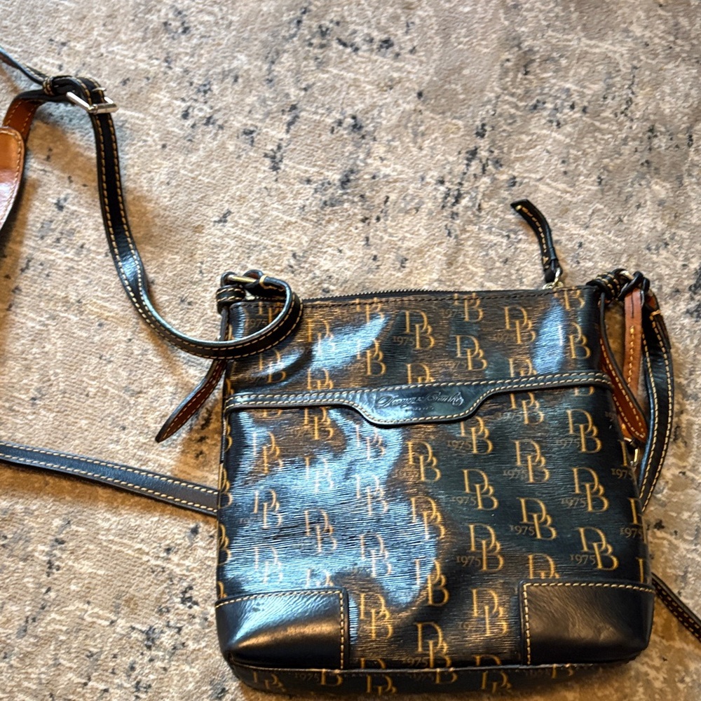 Dooney & Bourke Navy and Tan Crossbody Bag